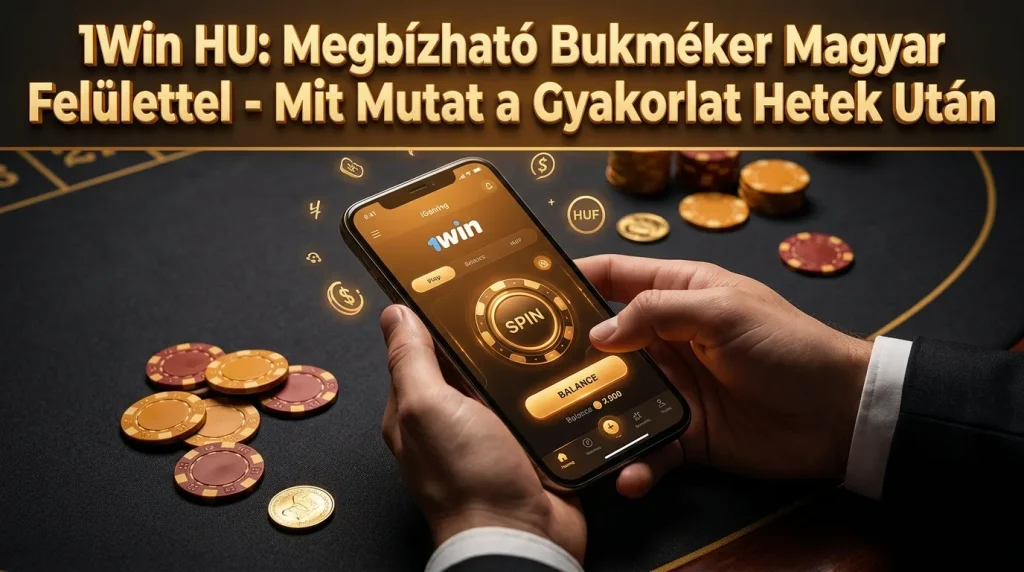 Telefon magyar iGaming felülettel a filcasztalon, megbízhatóságot sugallva.